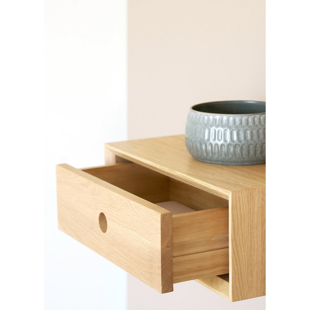Commode murale Luzern en chêne laqué – 1 tiroir – 40 × 25 × 15 cm
