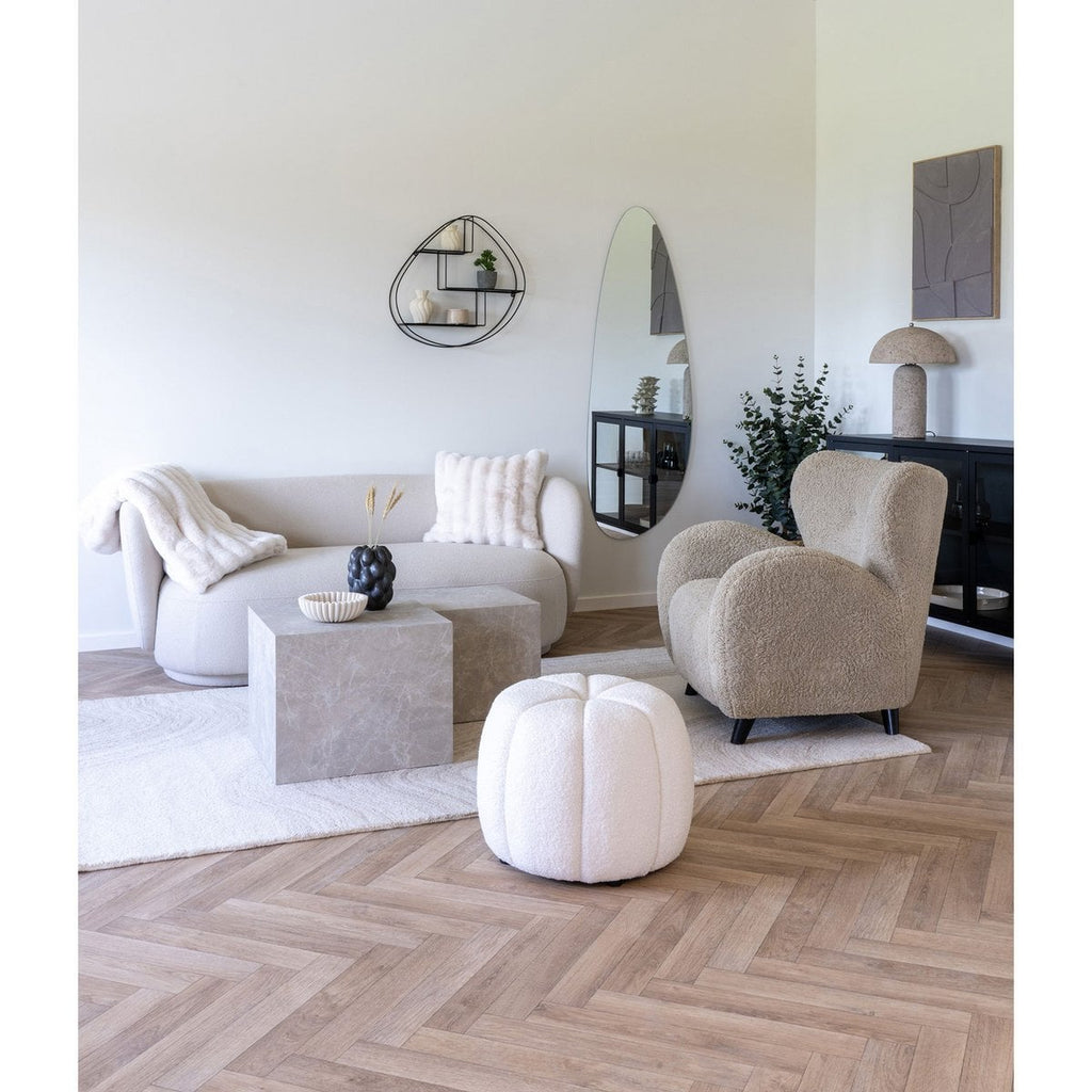 Tables Basses Prague - Aspect Marbre Beige, Lot de 2 (42 & 50 cm)