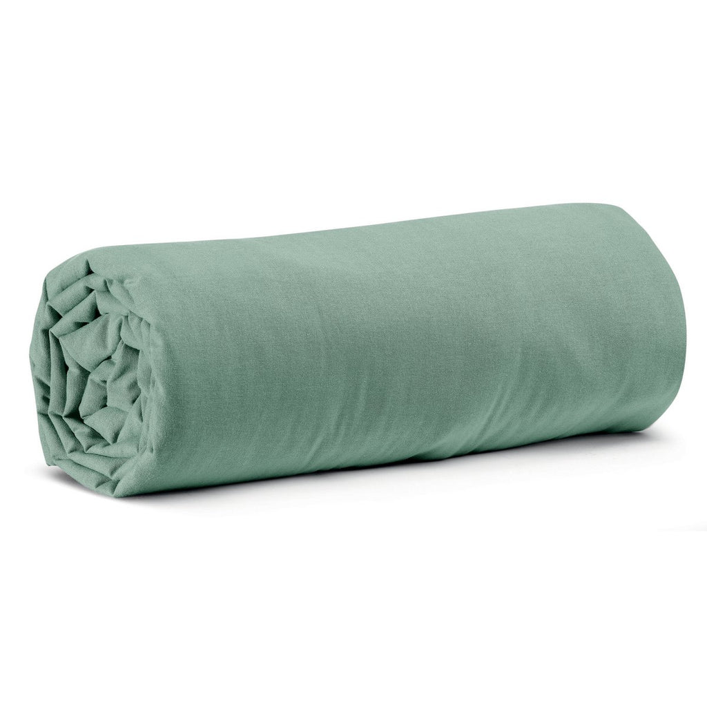 Calita Sauge Coton lavé Drap-housse 180 × 200 cm bonnet 30 cm