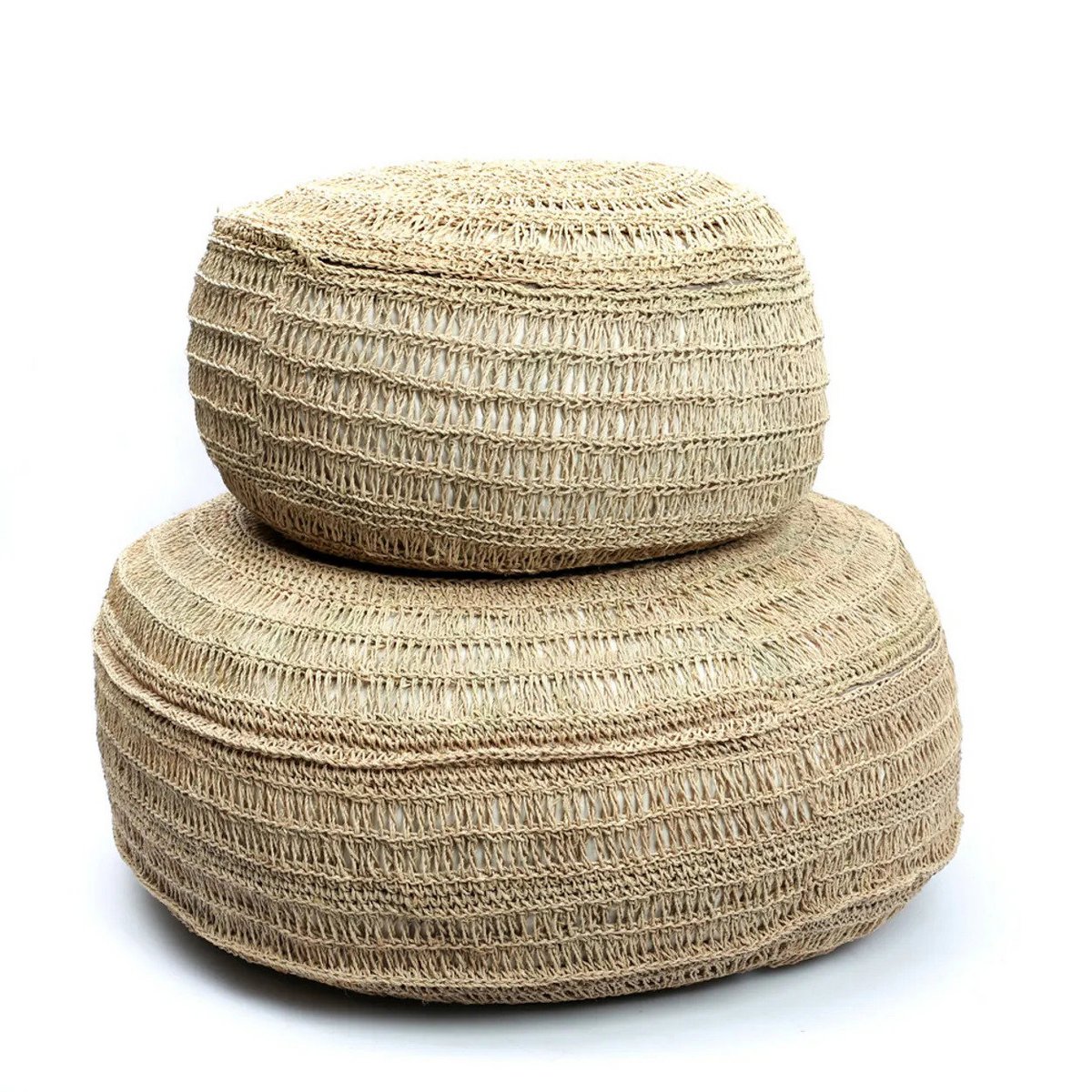 Pouf en Jonc de Mer - Naturel - M