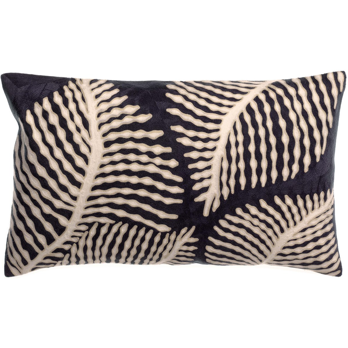 Coussin brodé Flora Marine 30 x 50