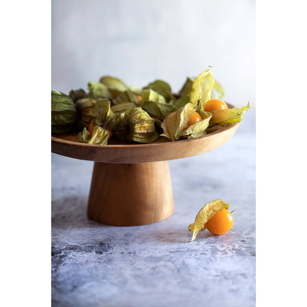 Plat à Gâteau en Racines de Teck - S