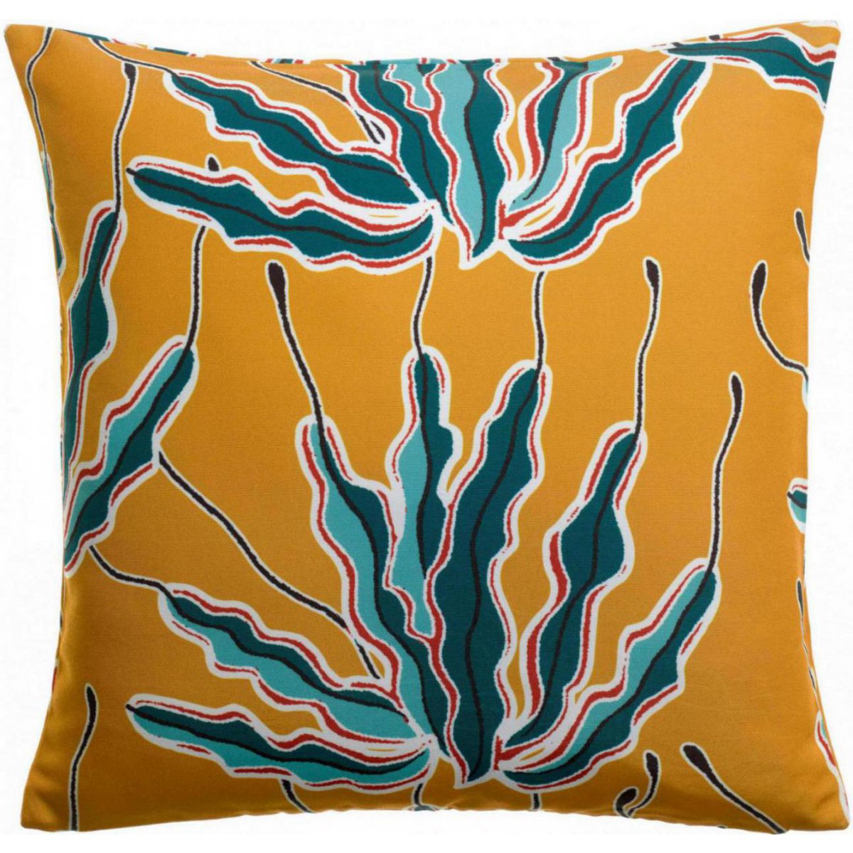 Alga - Bronze - Coussin d'extérieur imprimé 45 x 45 cm