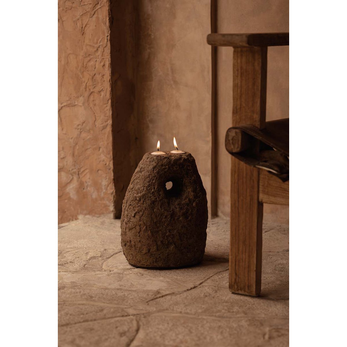 Bougeoir en terre cuite Terra Totem – Marron | Bazar Bizar