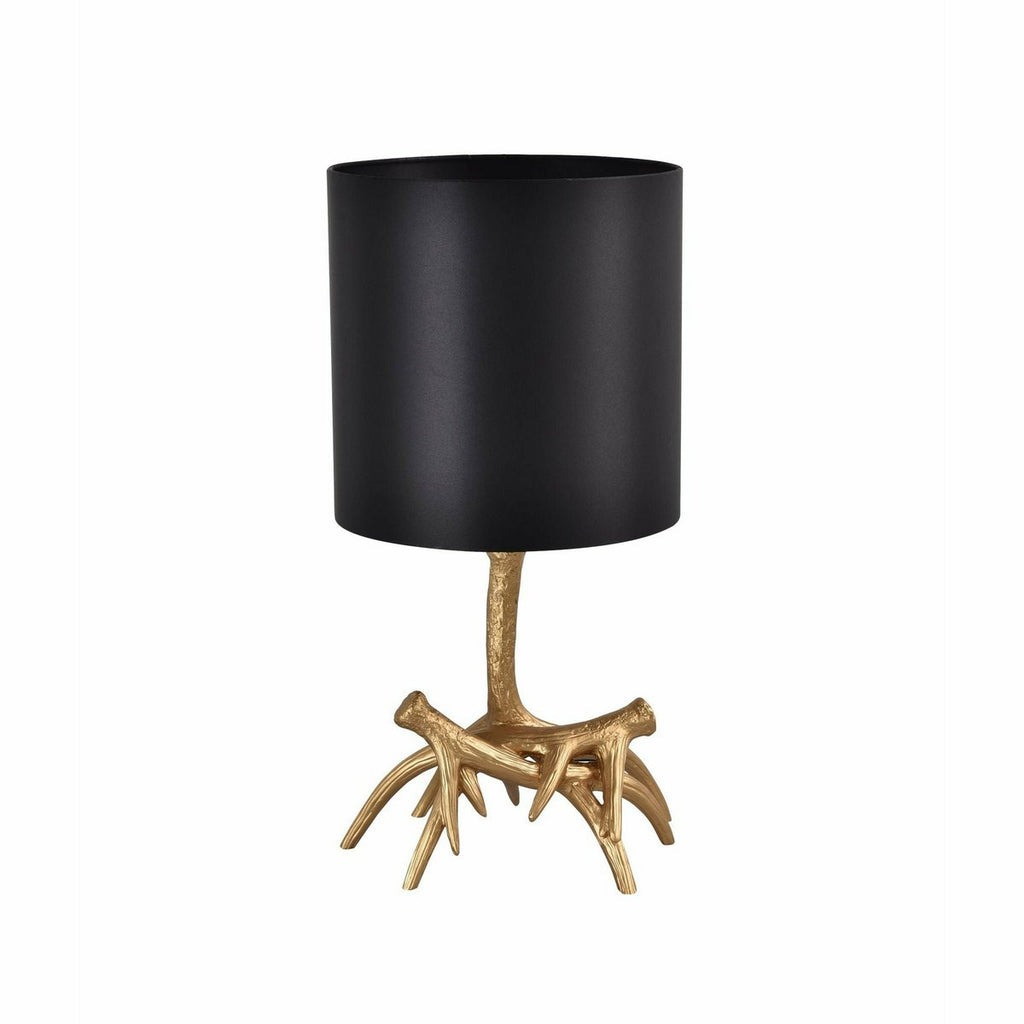 Lampe à poser Orma dorée avec abat-jour noir satiné