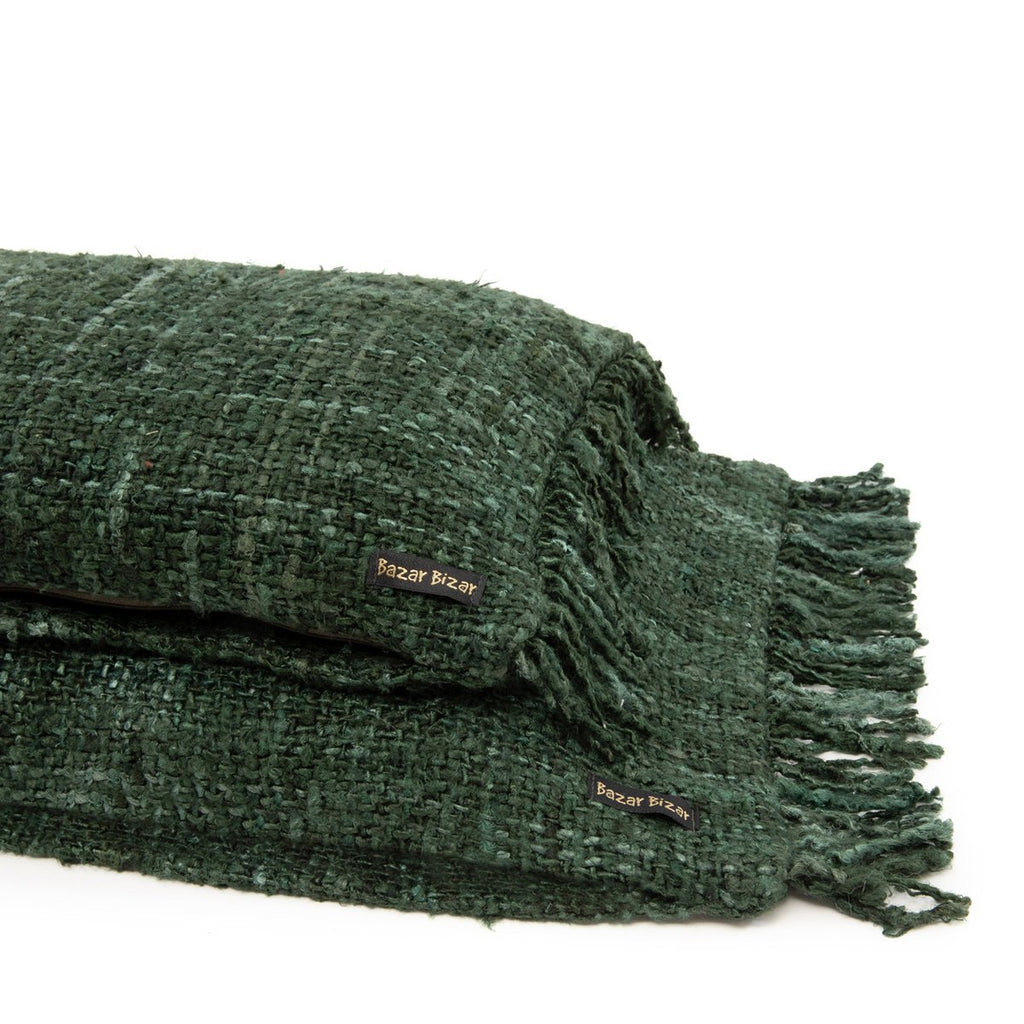 Housse de coussin Oh My Gee vert forêt 35 × 100 cm
