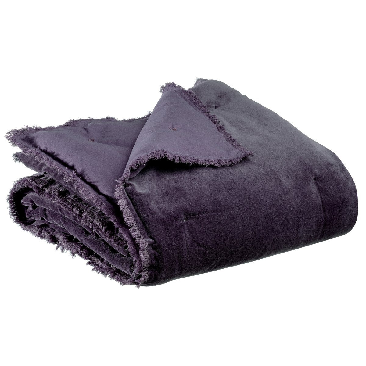 Plaid Fara Raisin en coton avec garnissage 135 × 200 cm