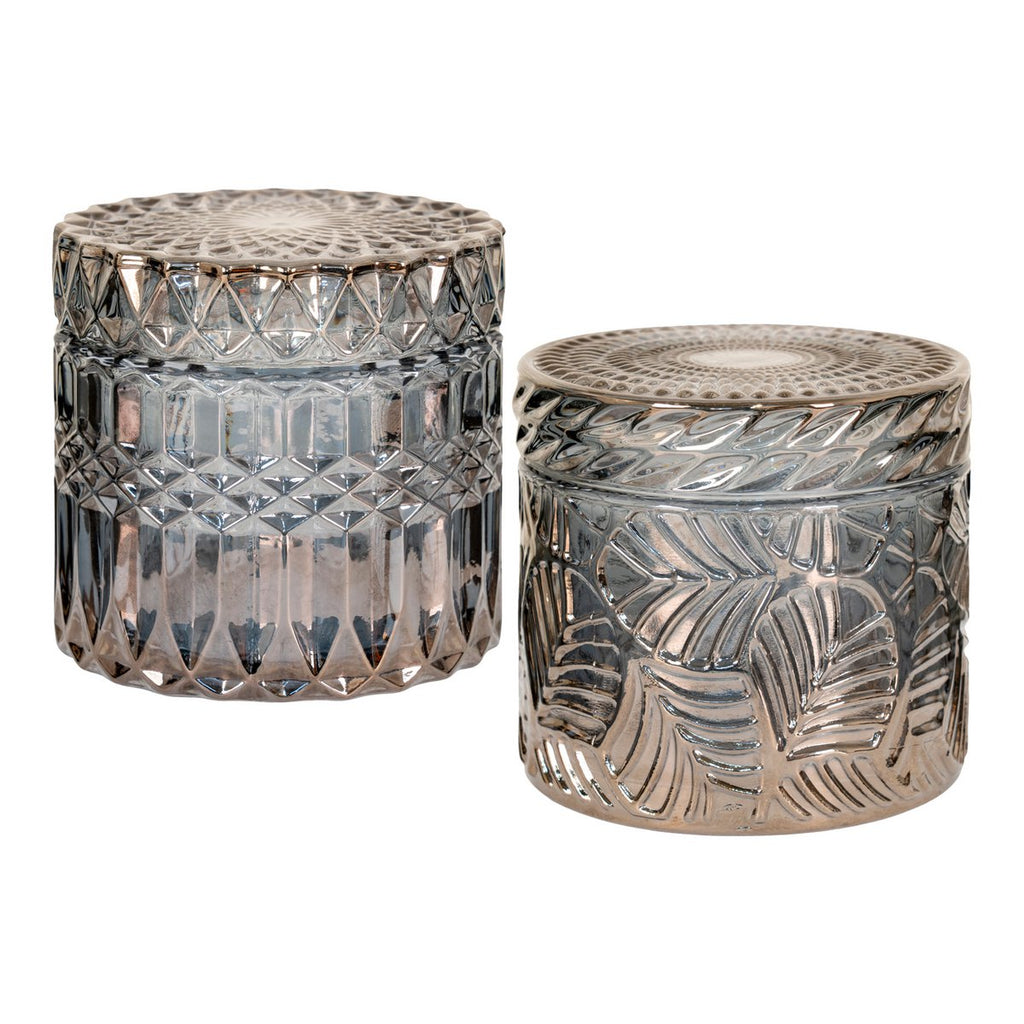 Pots décoratifs en verre fumé – Lot de 2