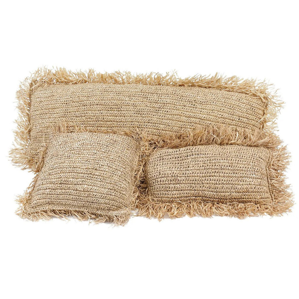 Housse de coussin traversin en raphia – Naturel – 35×100cm | Bazar Bizar