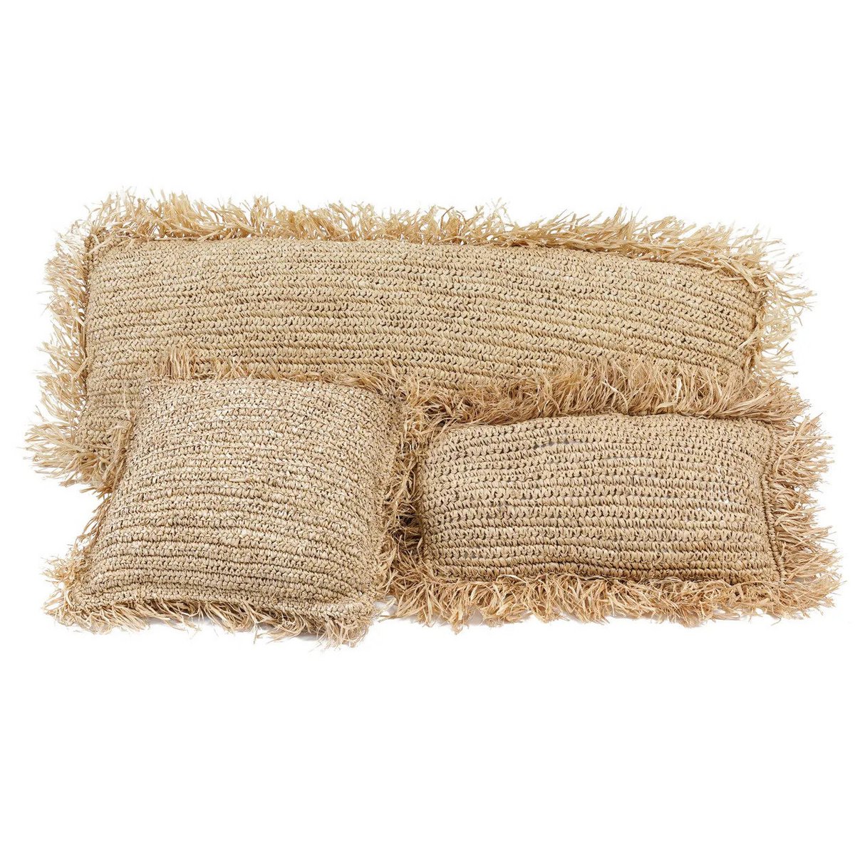 Housse de coussin traversin en raphia – Naturel – 35×100cm | Bazar Bizar