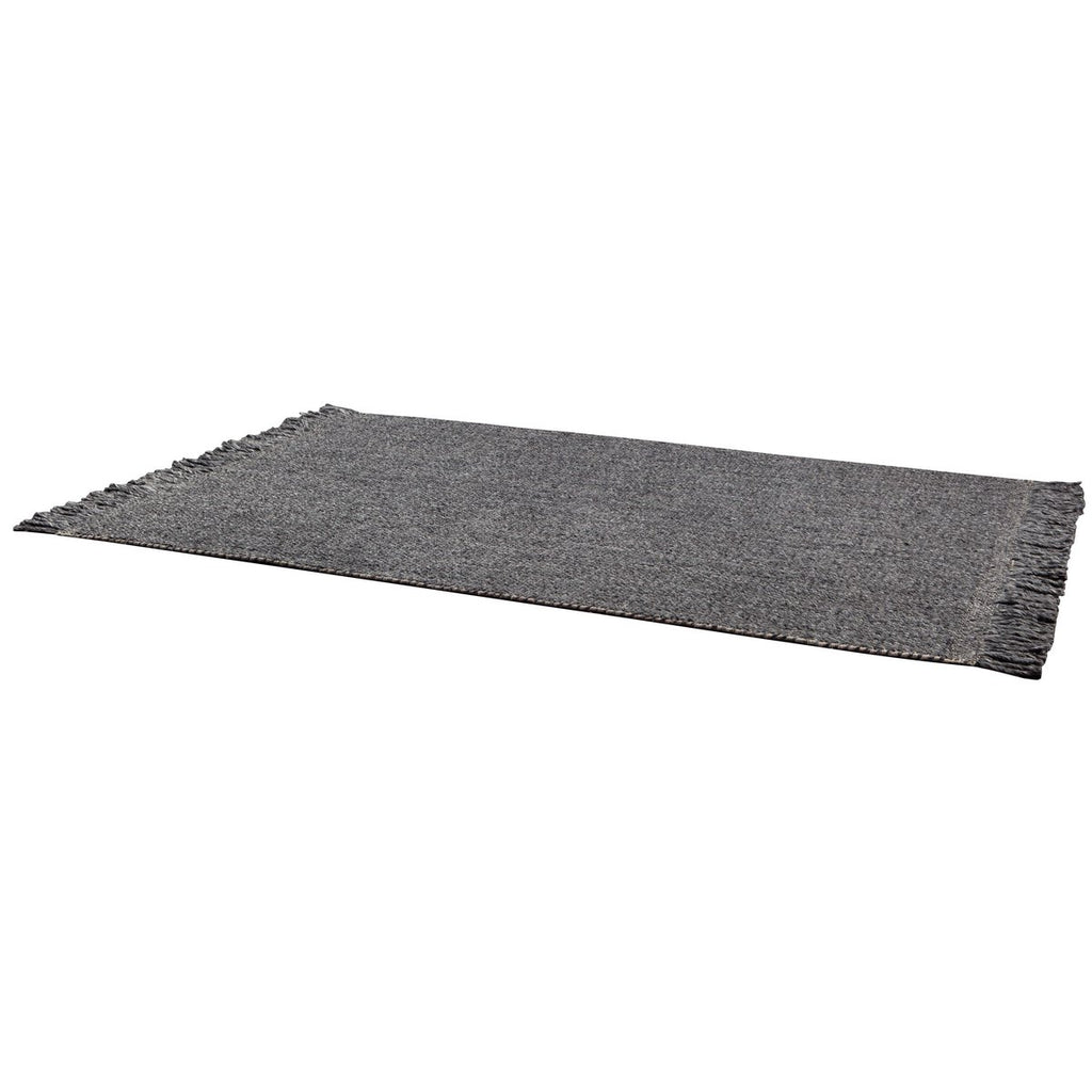 Tapis Kulti Gris en laine mélangée à franges 120 × 170 cm