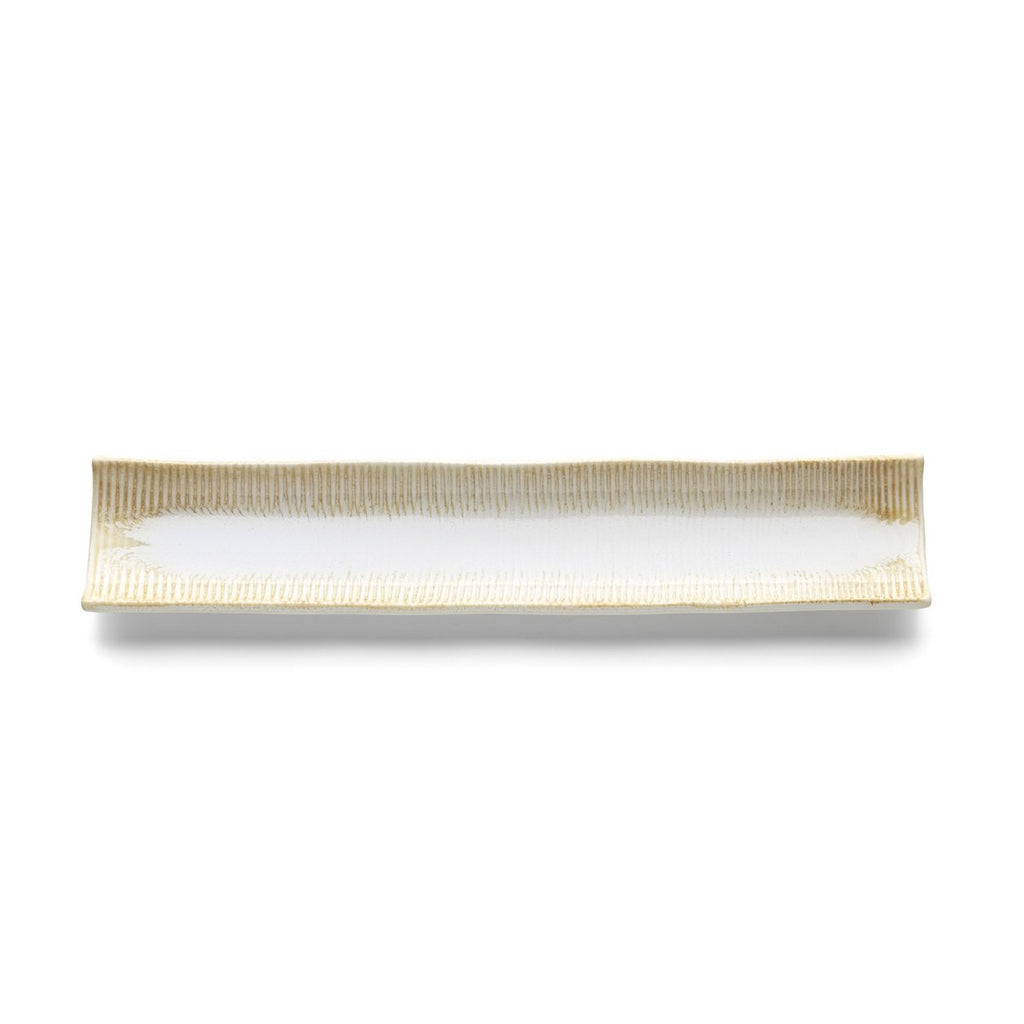 Plateau long en céramique Da Rocha – Miel Blanc | Bazar Bizar