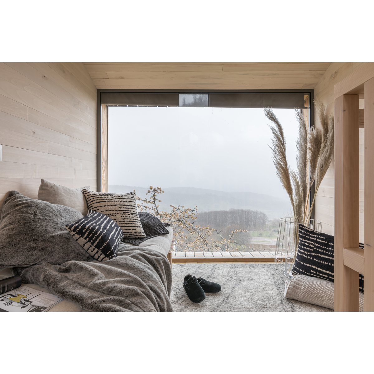 Plaid Kinta Cacao en polyester doux 130 × 160 cm