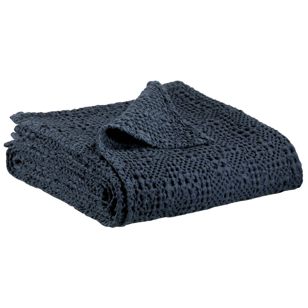 Jeté de lit Tana Cobalt en coton stonewashed 240 × 260 cm