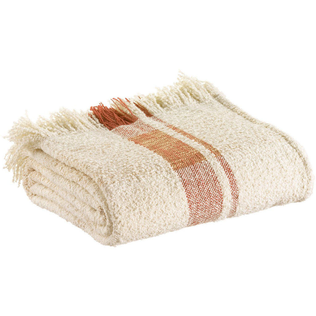 Plaid jacquard Jane Multico Sienne bouclette 130 × 160 cm