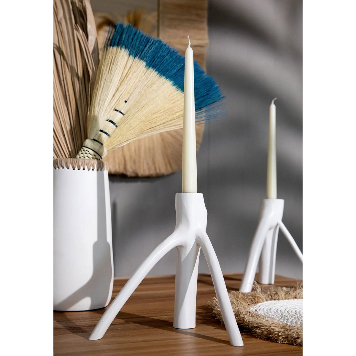 Bougeoir The Triple Twig - Blanc