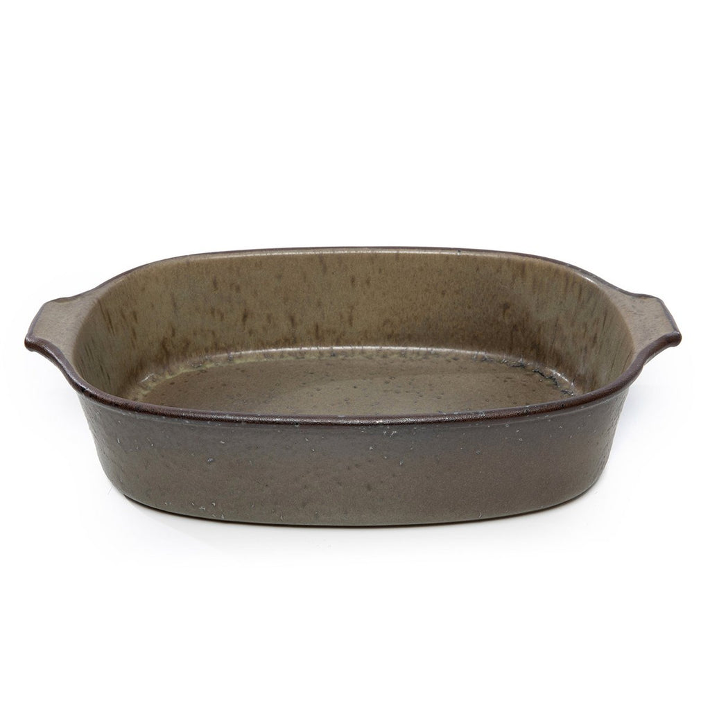 Plat de four en grès Comporta – Vert Glaçure Craquellée – L | Bazar Bizar