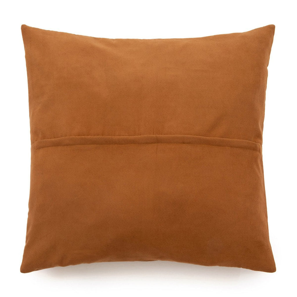 Housse de Coussin en Cuir à Quatre Panneaux - Camel - 60x60