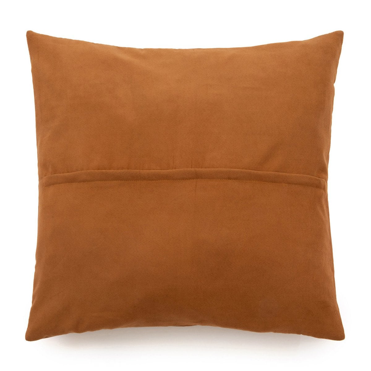 Housse de Coussin en Cuir à Quatre Panneaux - Camel - 60x60
