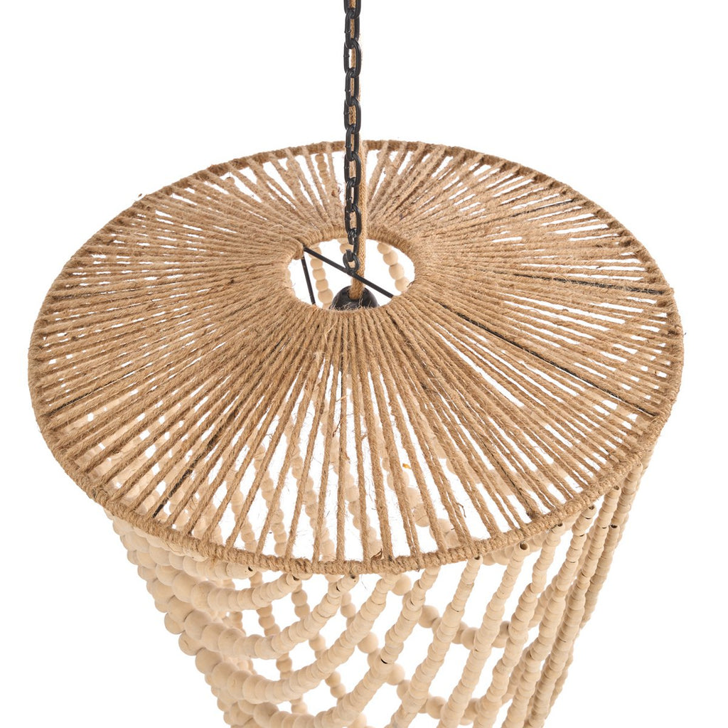 Le Lustre en Perles de Bois - Naturel - L