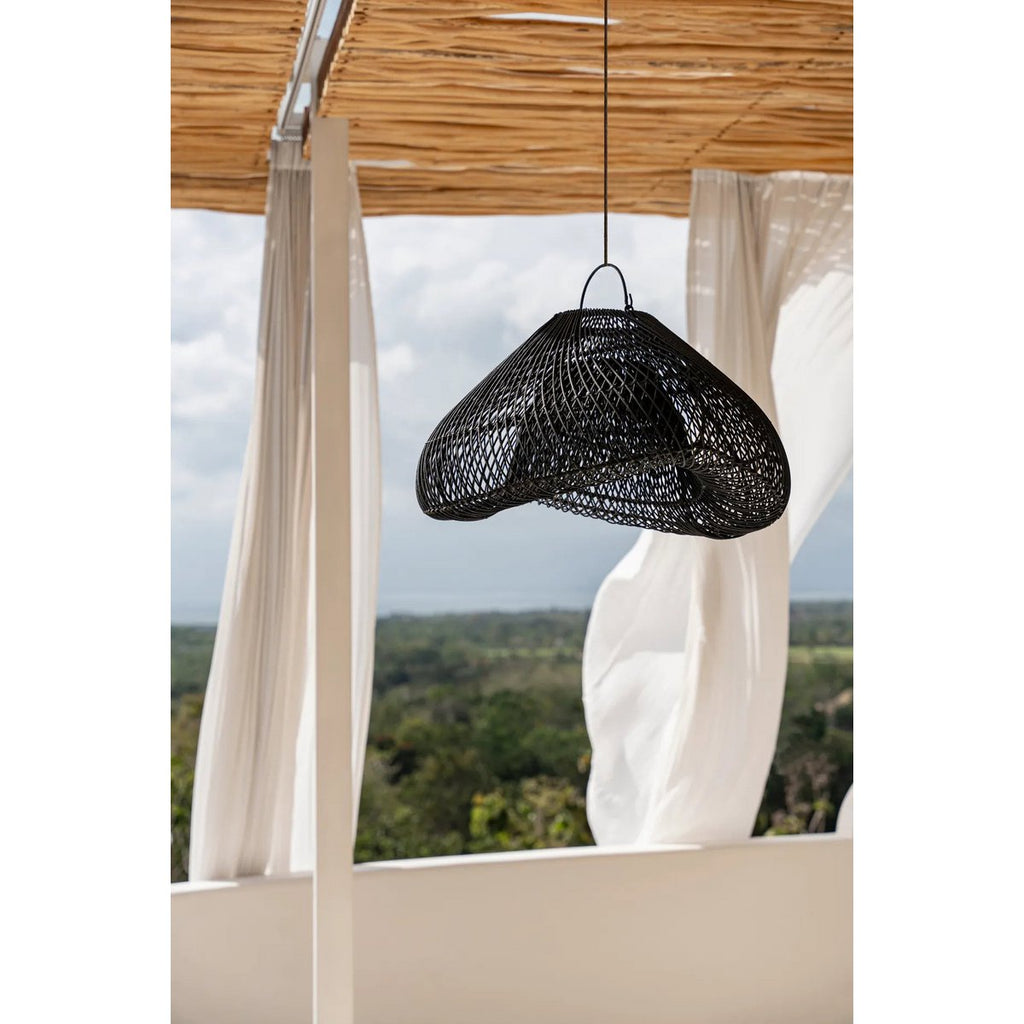 Suspension en rotin The Cloud – Noir – M | Bazar Bizar