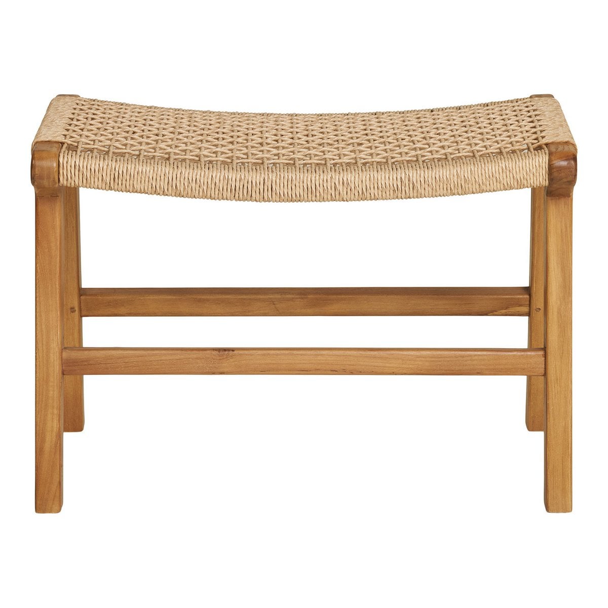 Repose-pieds Derby – Teck & Polyrotin Naturel, 60x40x42 cm