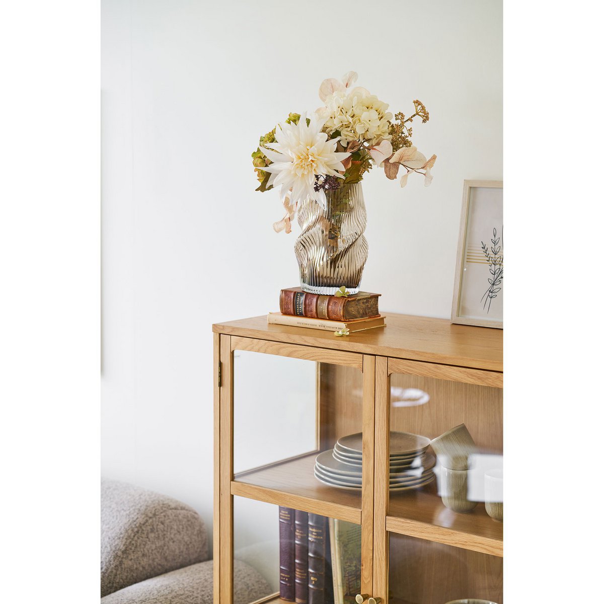 Vase en verre soufflé bouche marron – Ø17x25 cm