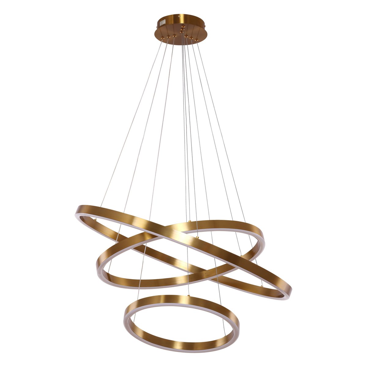 Suspension LED Neo Copper Gold – 3 anneaux Ø 40, 60 et 80 cm