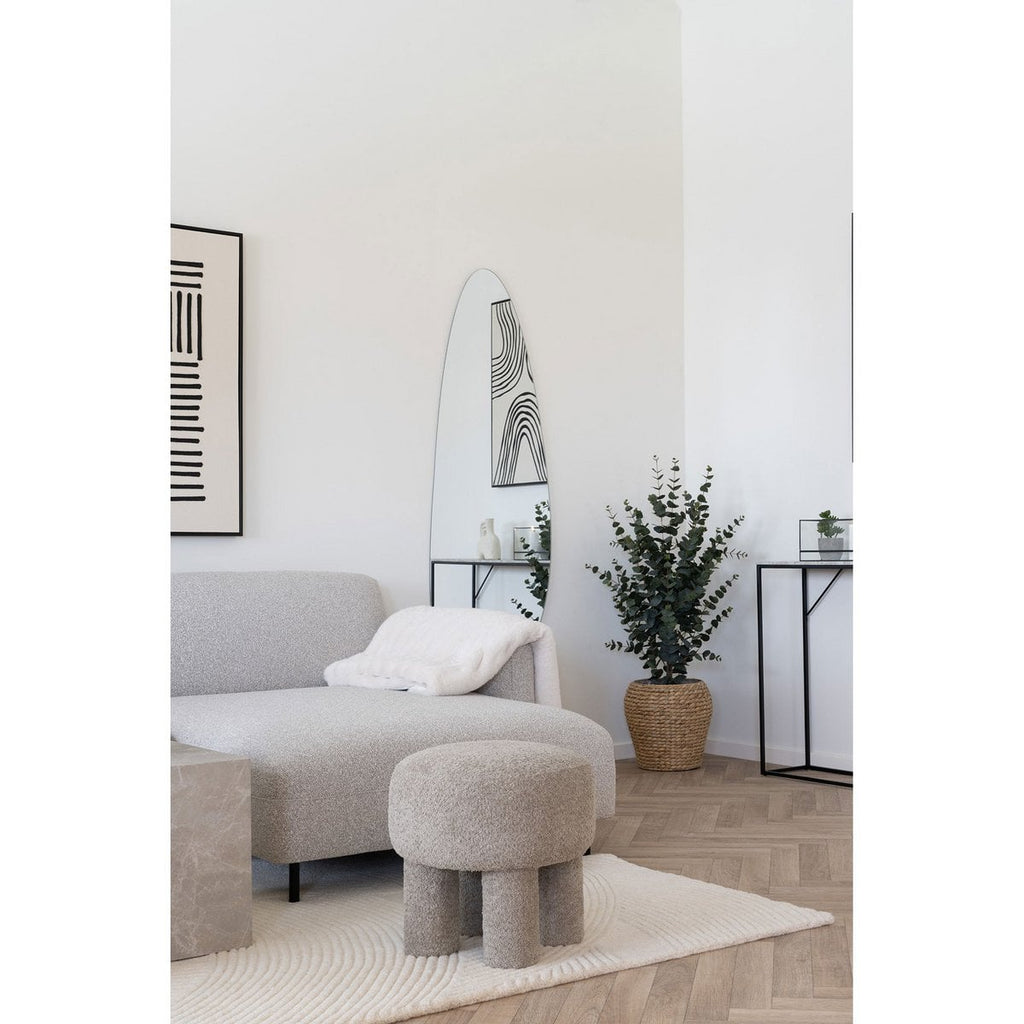 Pouf Canberra - Gris Clair, Ø43x43 cm