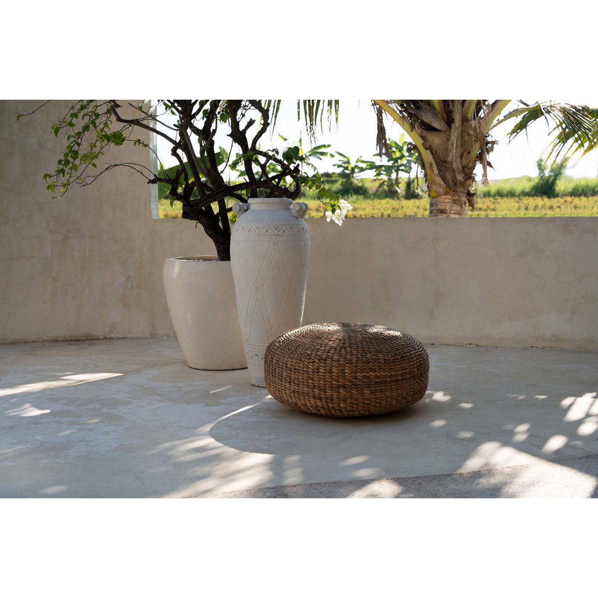 Pouf en jacinthe d’eau – Naturel – M | Bazar Bizar
