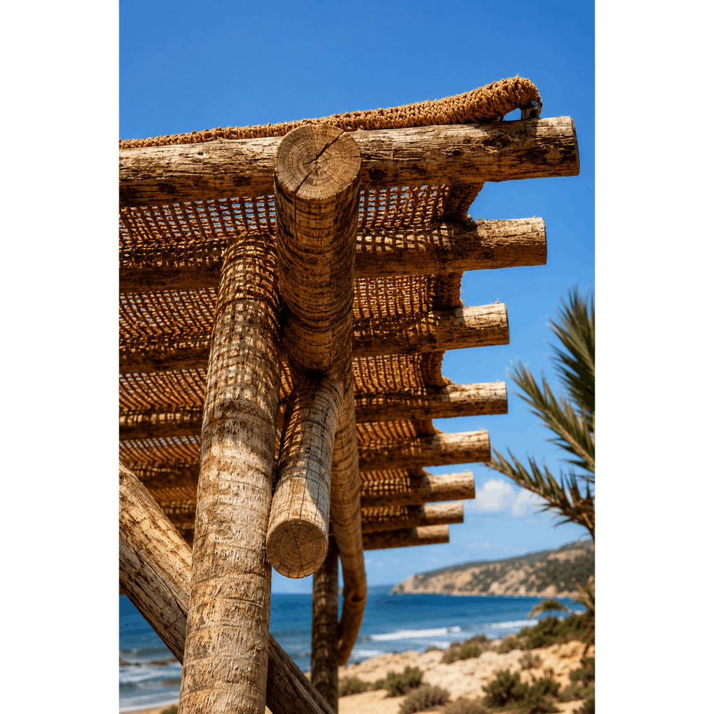 Voile d’ombrage carrée en fibre de coco The Coco Shade – Naturel – 300×300cm | Bazar Bizar