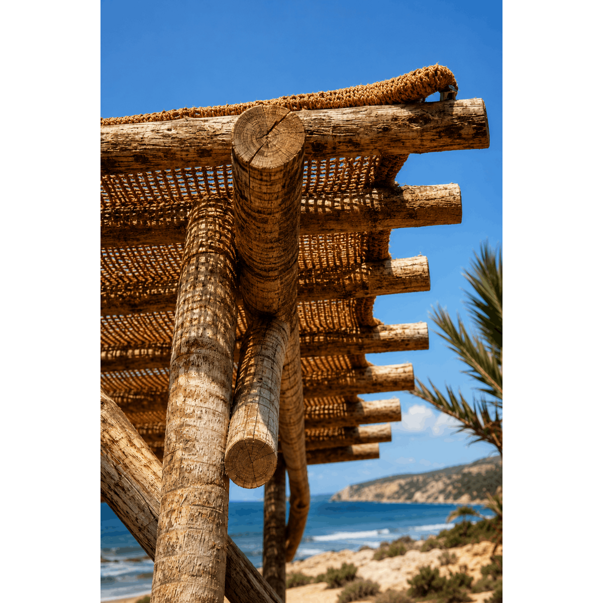 Voile d’ombrage carrée en fibre de coco The Coco Shade – Naturel – 300×300cm | Bazar Bizar