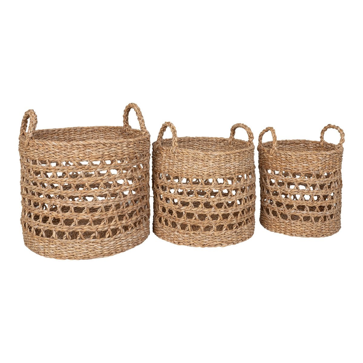 Paniers Balok - Jonc de Mer Naturel & Noir, Lot de 3
