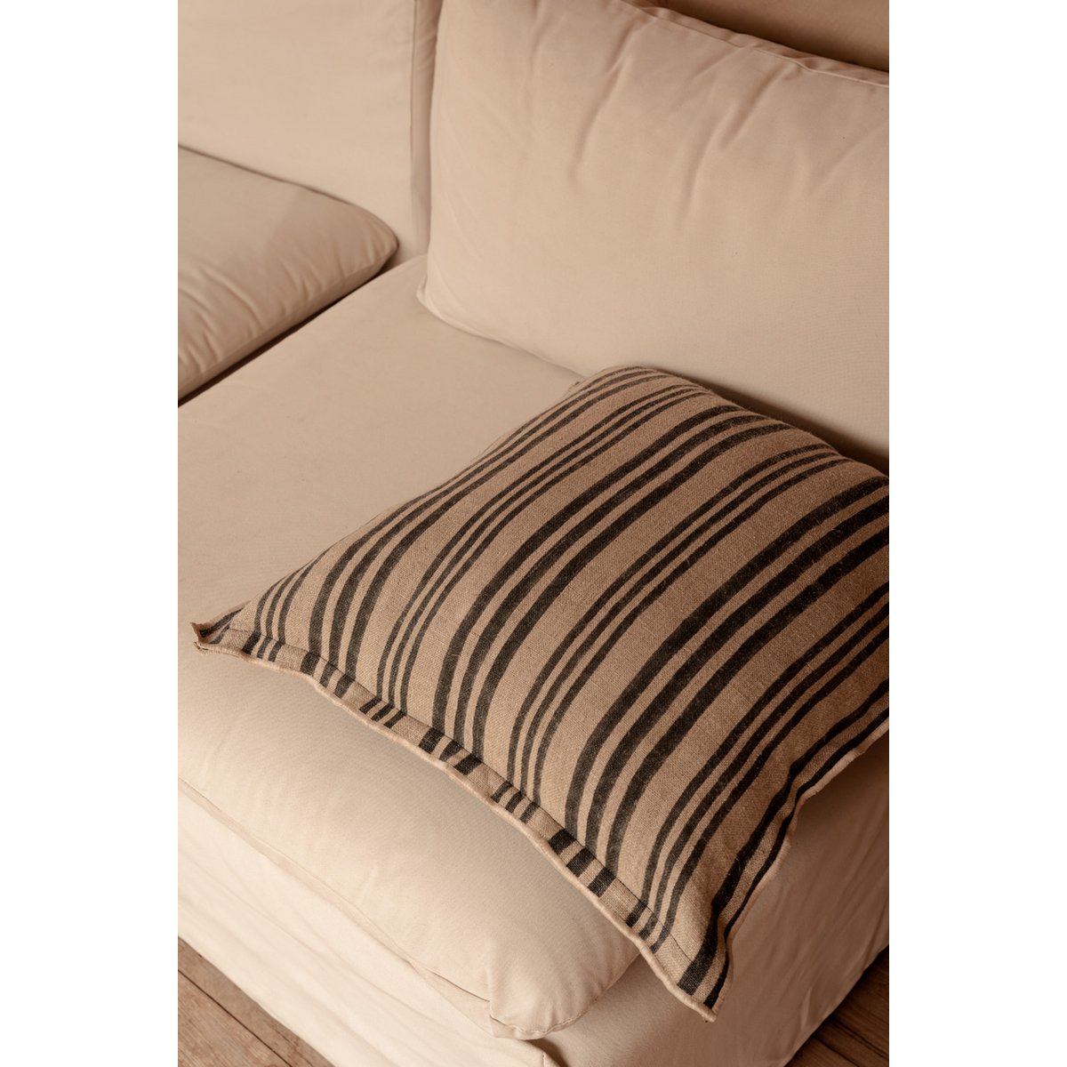 Housse de Coussin The Nordic Stripe - Noir Naturel - 50x50