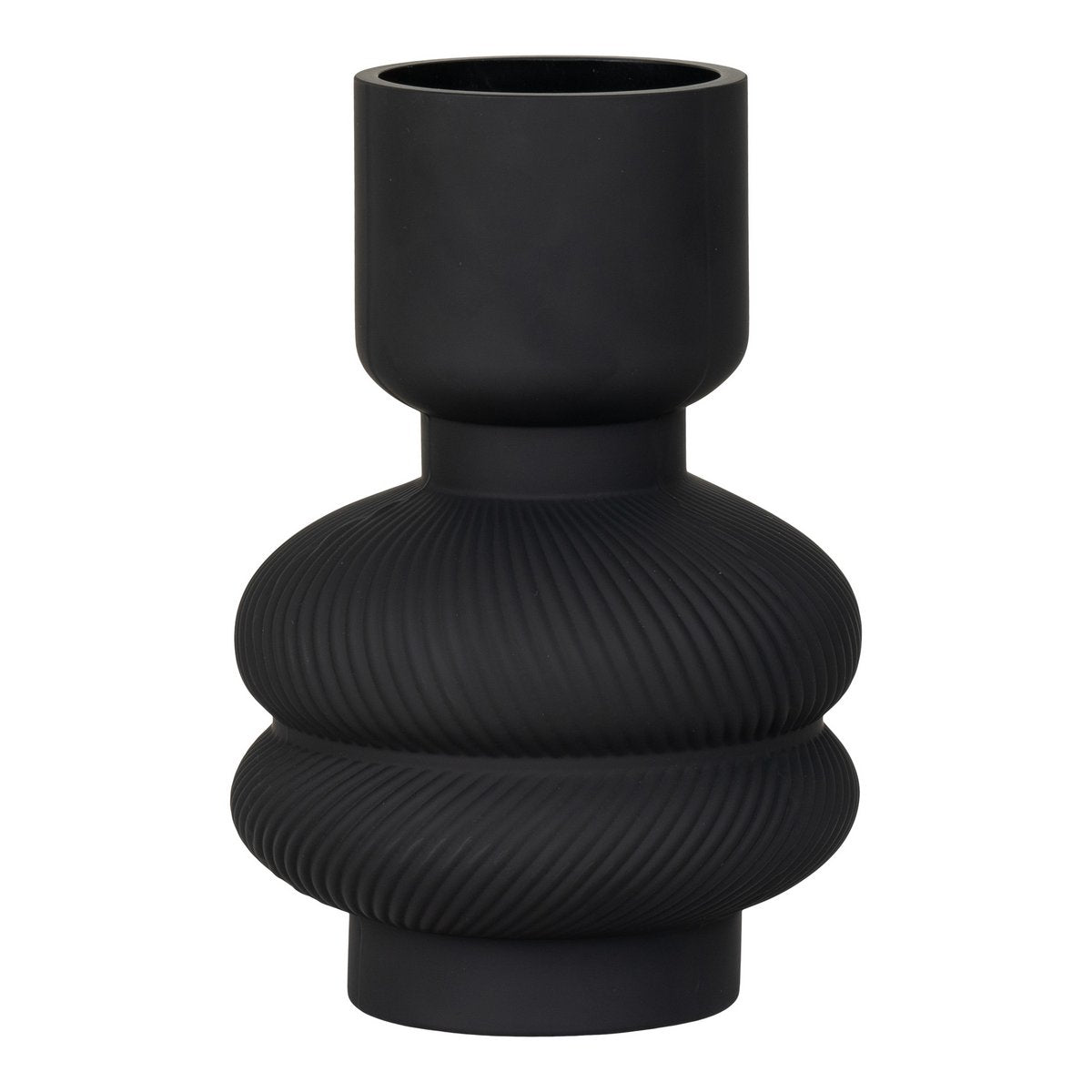 Vase - Noir, Verre, Ø15x22cm