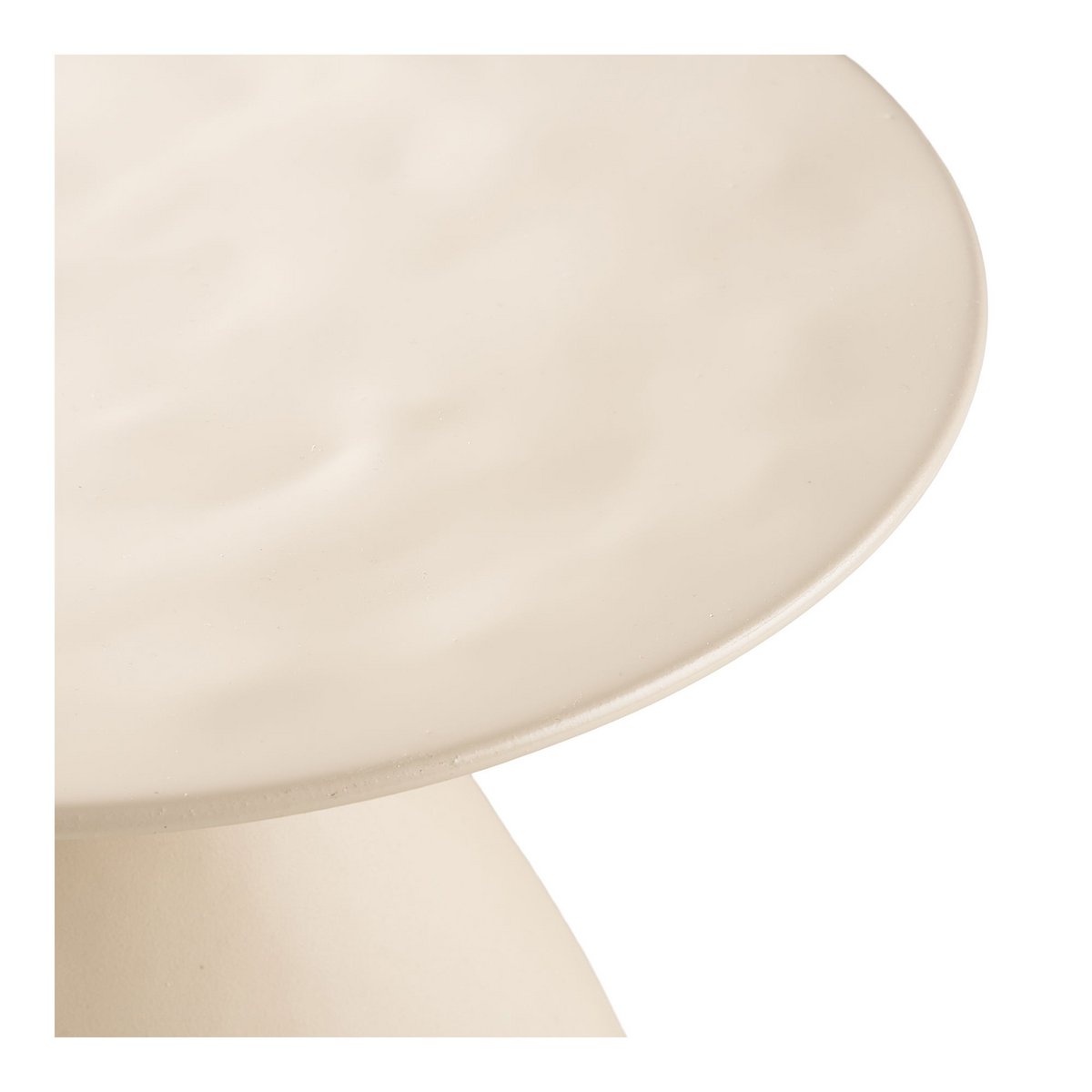 Table d'Appoint Calais - Métal Émaillé Blanc Cassé, Ø36x50 cm