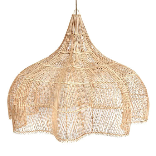 Abat-jour suspendu XXL en rotin naturel 138 cm