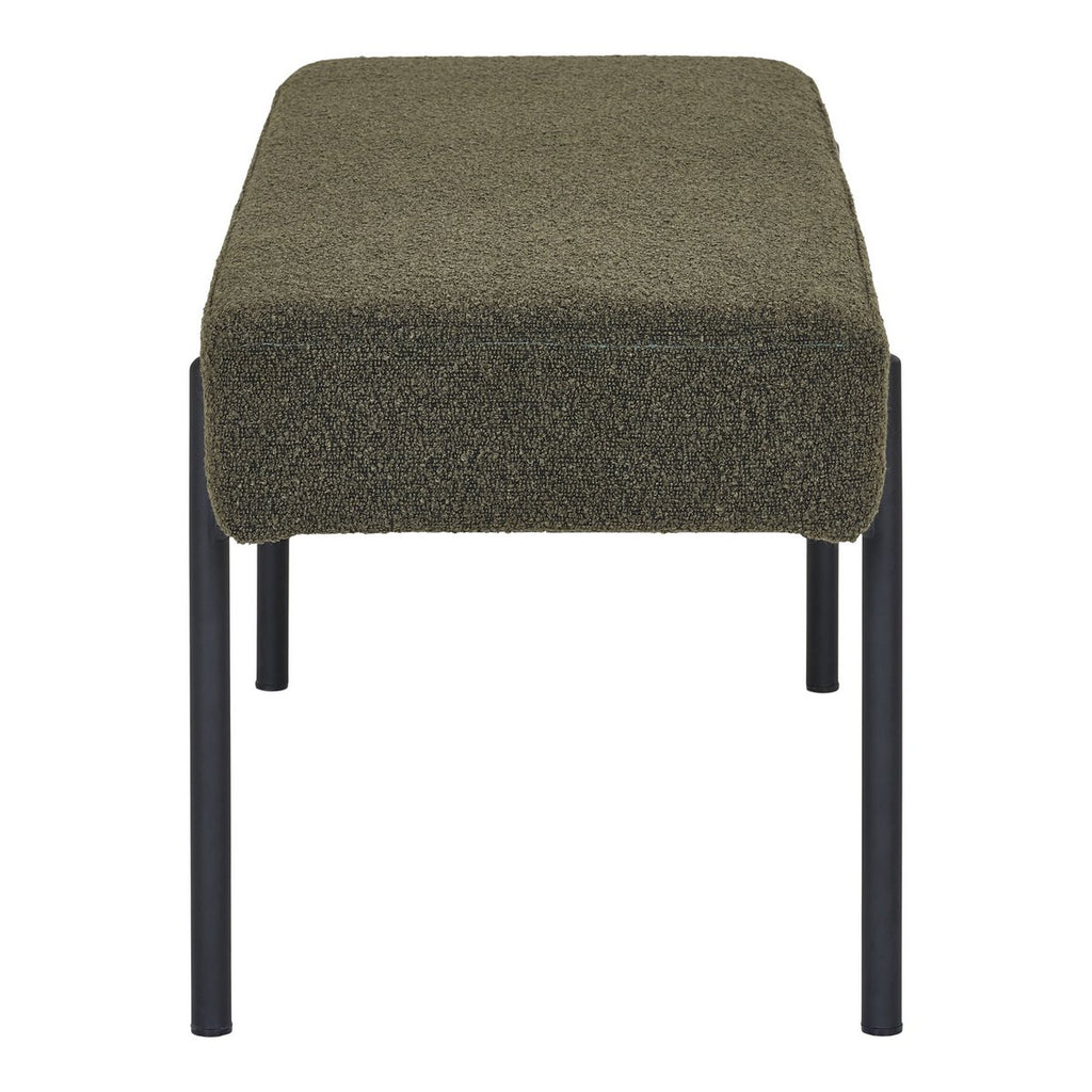 Banc Swindon – Vert foncé, acier, tissu, contreplaqué, 100 x 36 x 42,5 cm