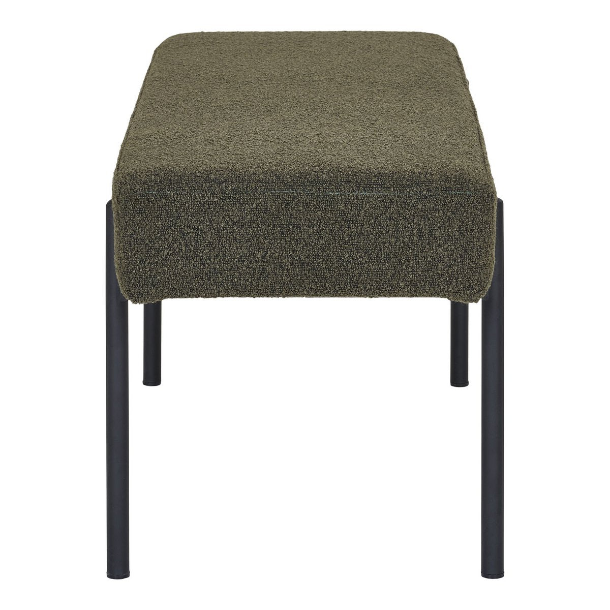 Banc Swindon – Vert foncé, acier, tissu, contreplaqué, 100 x 36 x 42,5 cm