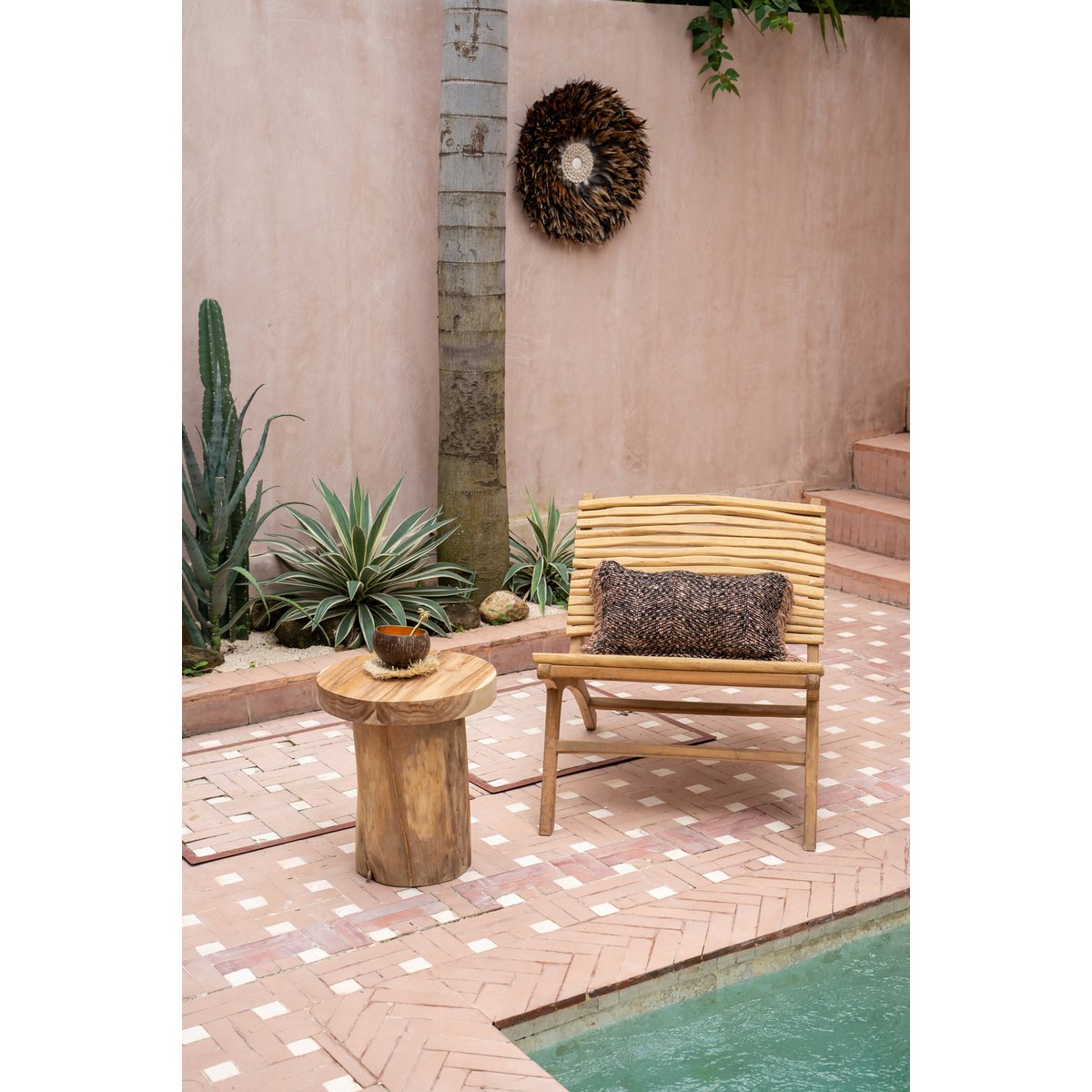 Table d’appoint en teck massif Inti – Naturel | Bazar Bizar