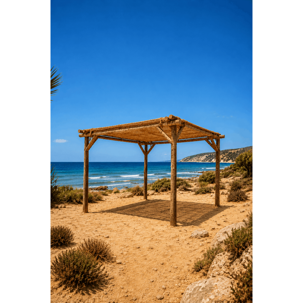 Voile d’ombrage carrée en fibre de coco The Coco Shade – Naturel – 300×300cm | Bazar Bizar