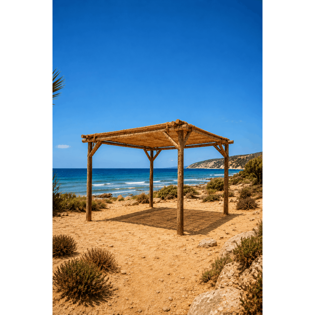 Voile d’ombrage carrée en fibre de coco The Coco Shade – Naturel – 300×300cm | Bazar Bizar