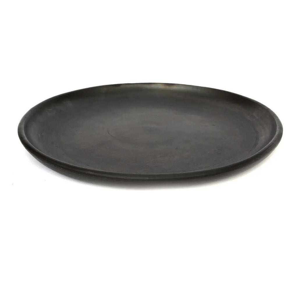 Assiette en terre cuite brûlée Burned Classic – Noir – L | Bazar Bizar