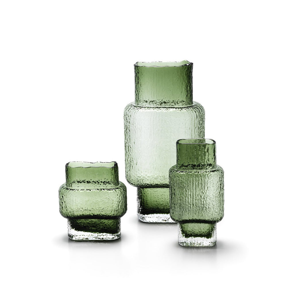 Vase Vintage vert M en verre recyclé – 21 cm