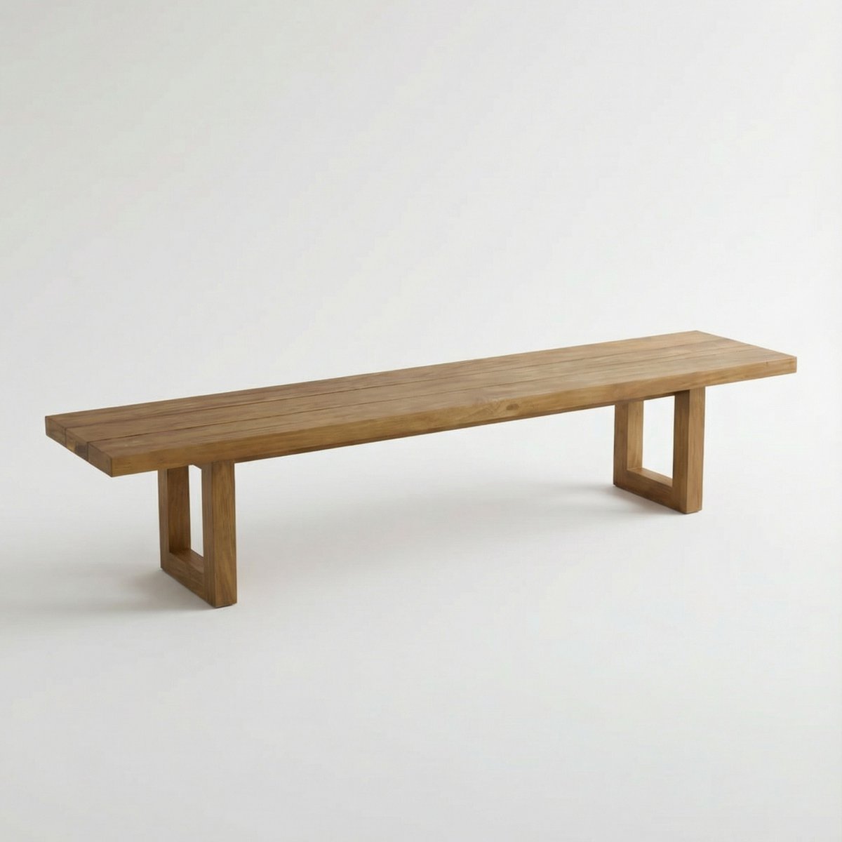 Grand banc en bois massif – Pieds carrés – Naturel – 220cm | Bazar Bizar