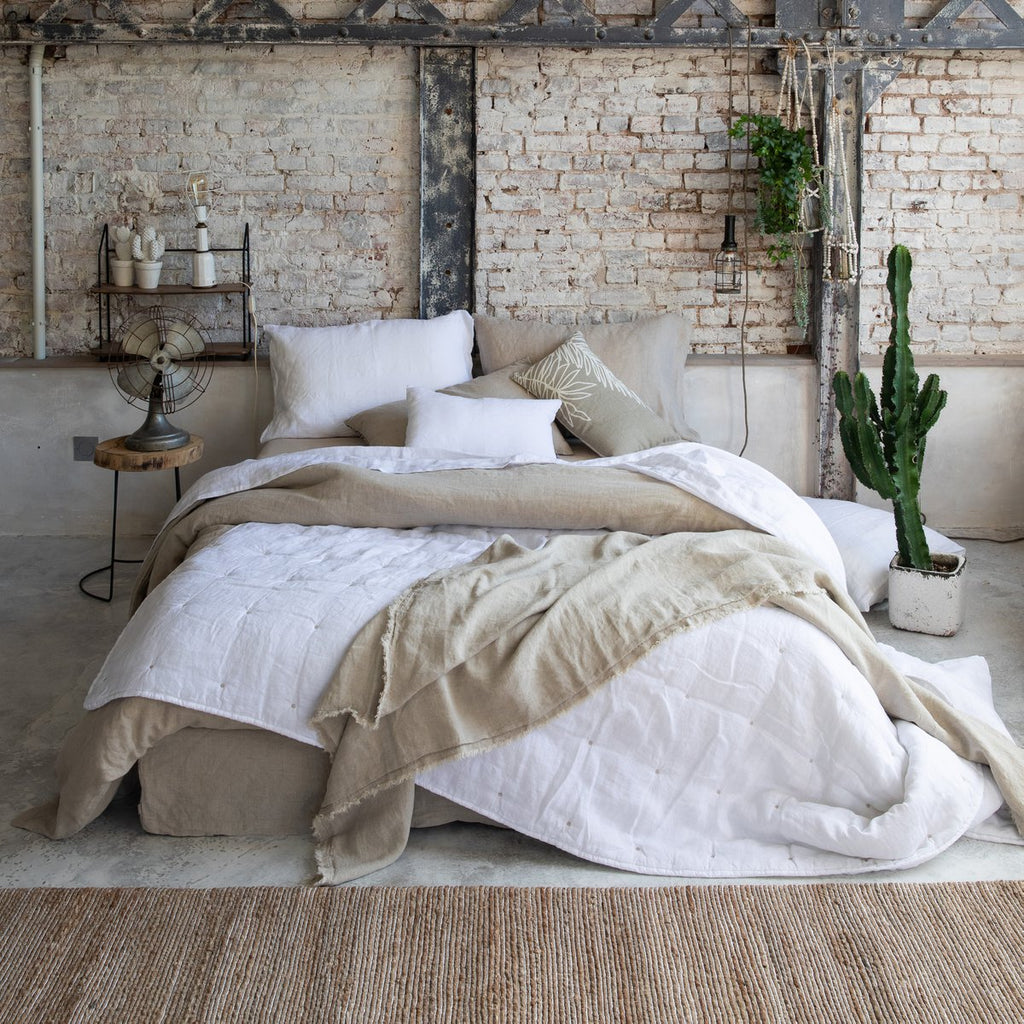 Chemin de lit stonewashed Zeff Naturel 90 x 240