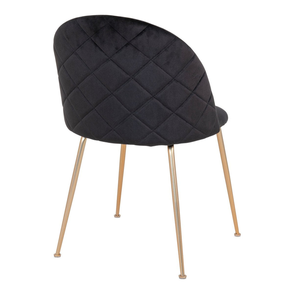Chaise de salle à manger Geneve - Velours, Acier, Noir - Lot de 2