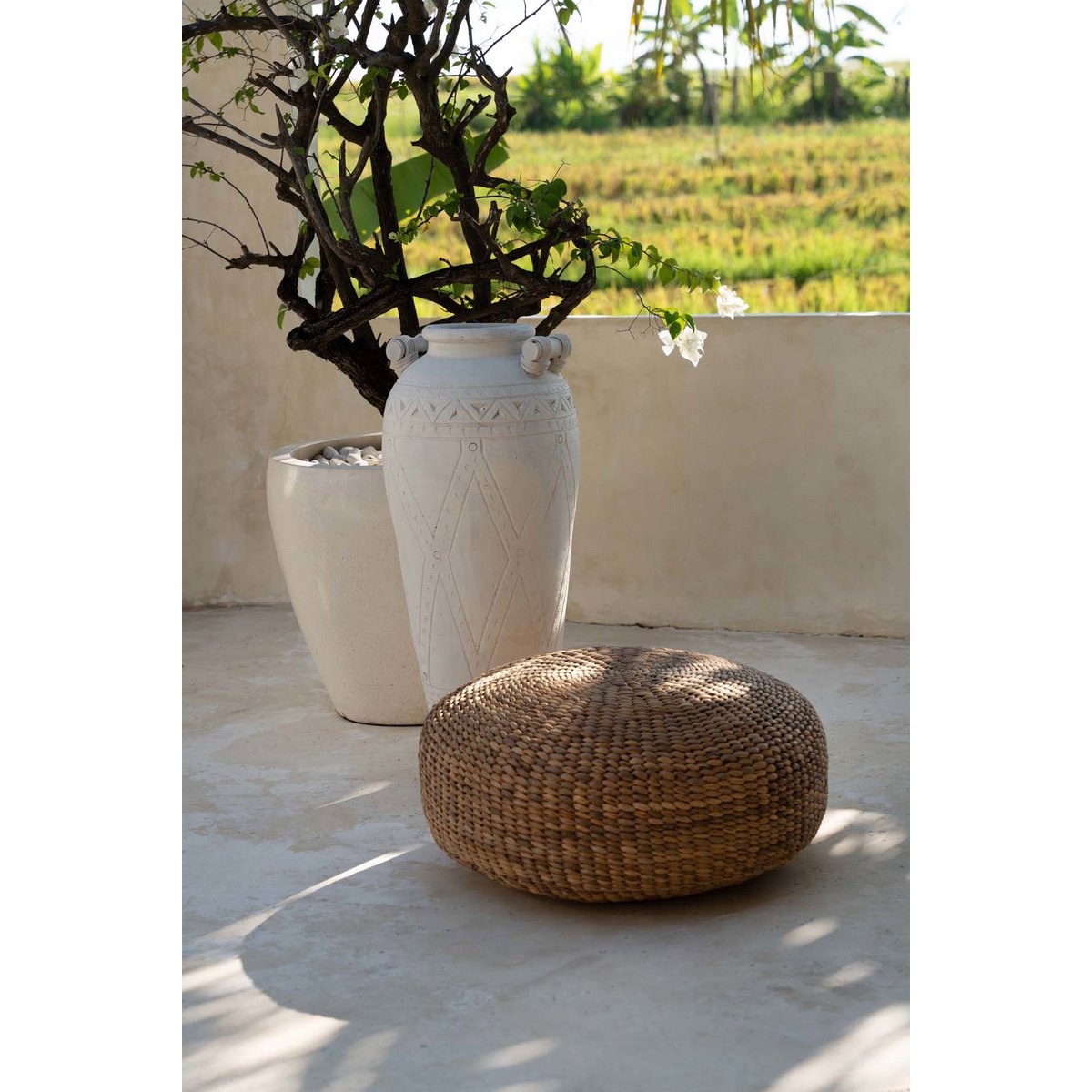 Pouf en jacinthe d’eau – Naturel – M | Bazar Bizar