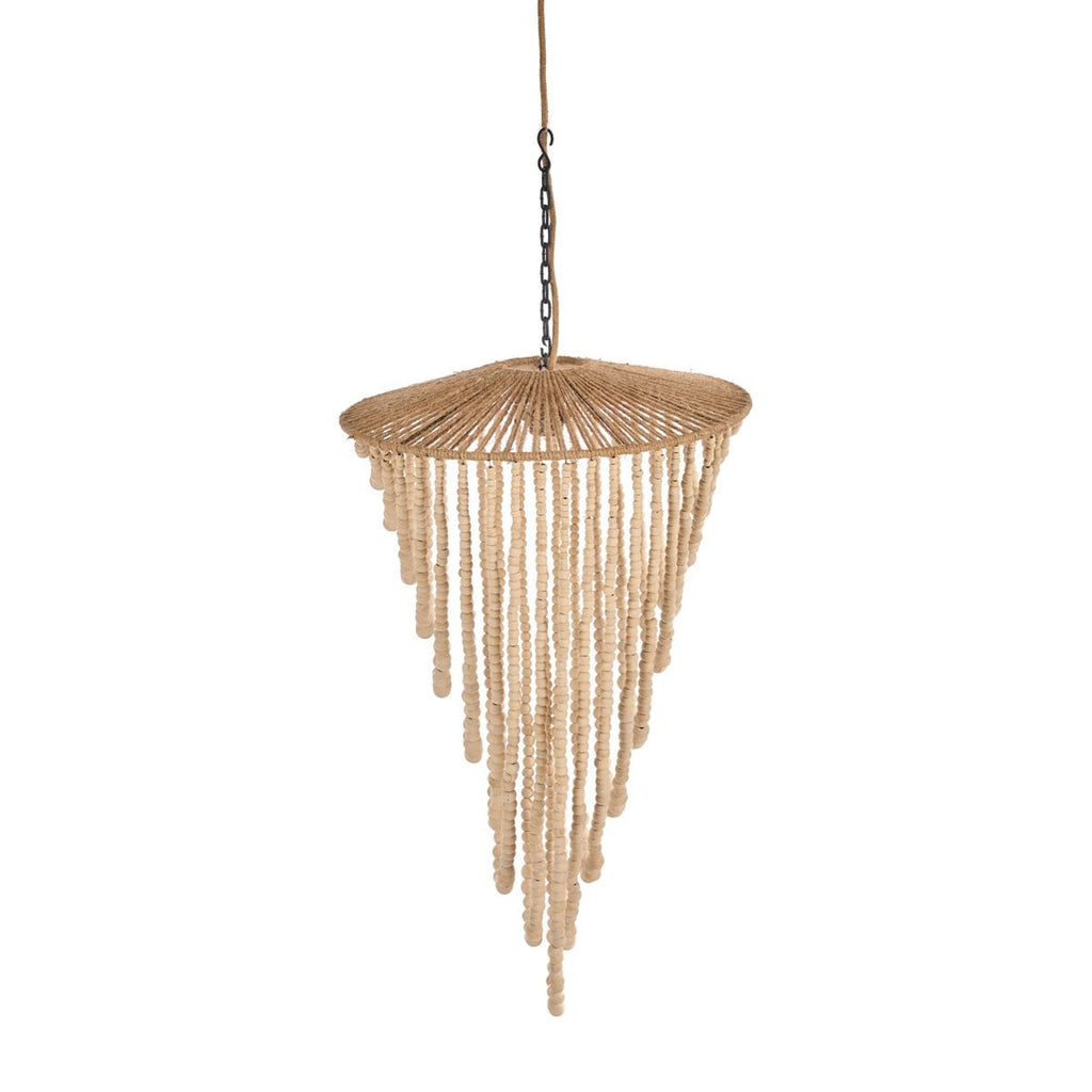 Le Lustre en Perles de Bois - Naturel - L