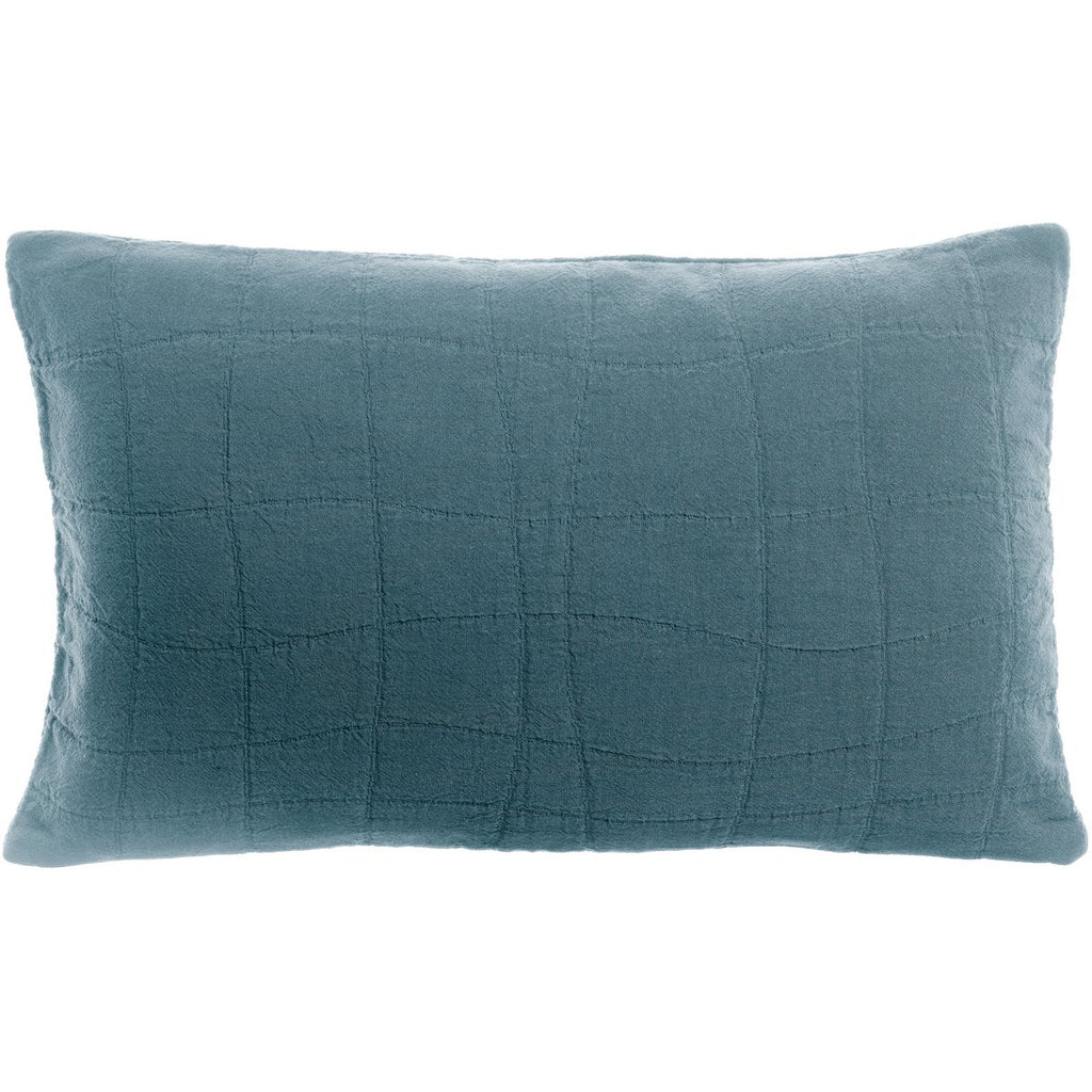 Coussin Titou Acier en coton recyclé finition quilt 30 × 50 cm